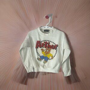 Vintage Arthur Marc Brown PBS 90s Sweatshirt White Child’s Size 6x USA Stained